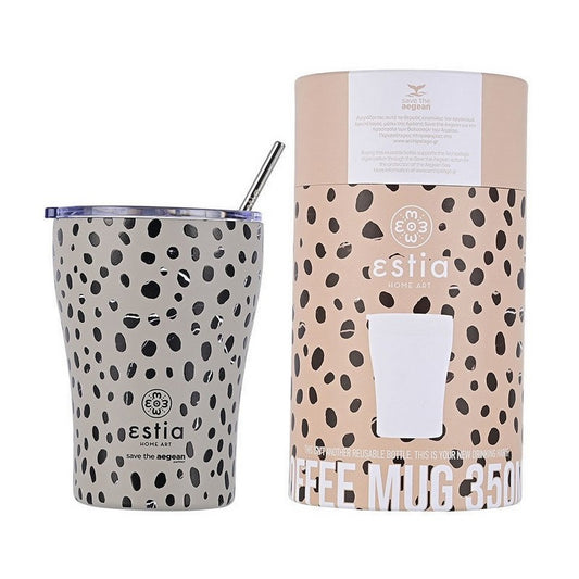 Estia - Θερμός Coffee Mug Save The Aegean 350ml - Leopard Taupe