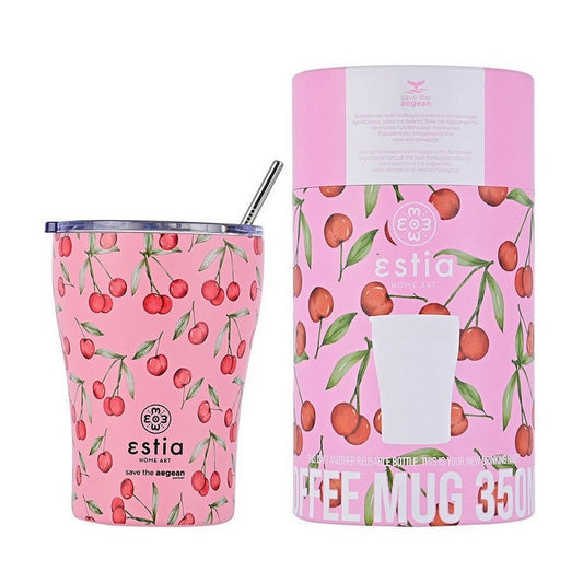Estia - Θερμός Coffee Mug Save The Aegean 350ml - Cherry Rose