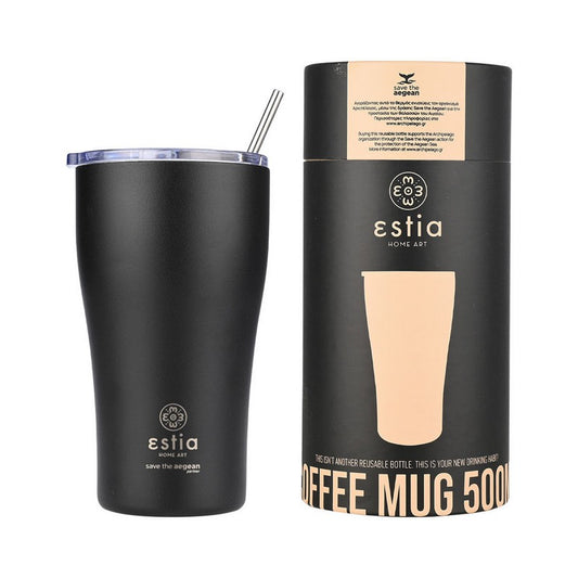 Estia - Θερμός Coffee Mug Save The Aegean 500ml - Midnight Black