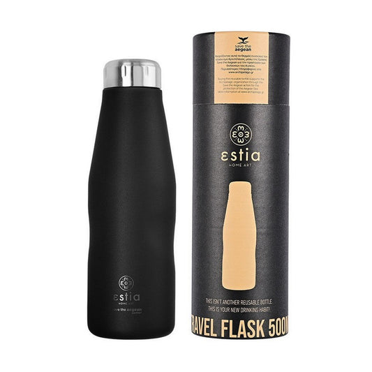 Estia - Θερμός Travel Flask Save The Aegean 500ml - Midnight Black
