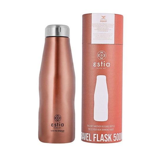 Estia - Θερμός Travel Flask Save The Aegean 500ml - Rose Gold