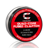 Coilology Quad Core Fused Clapton Prebuilt Coil Ni80 0.28ohm - 10 Τεμάχια