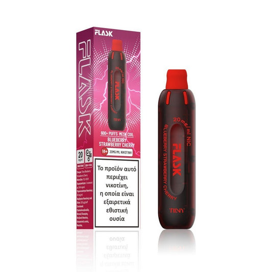 Flask Tiiny 2ml 600 Puffs Disposable Kit 20mg - Blueberry Strawberry Cherry