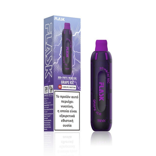 Flask Tiiny 2ml 600 Puffs Disposable Kit 20mg - Grape Ice
