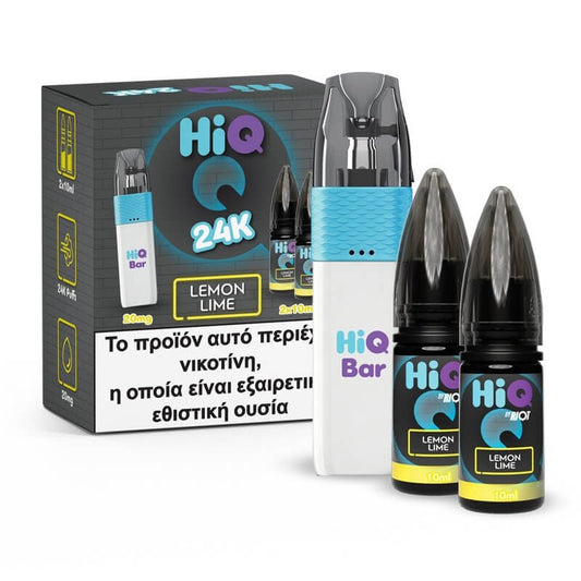 HiQ Bar 24K Refillable Disposable + 2x10ml 20mg - Lemon Lime