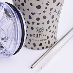 Estia - Θερμός Coffee Mug Save The Aegean 350ml - Leopard Taupe