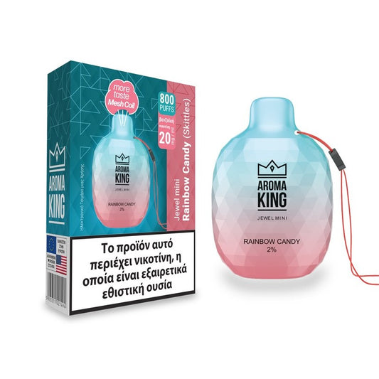 Aroma King Jewel Mini 2ml 600 Puffs Disposable Kit 20mg - Rainbow Candy