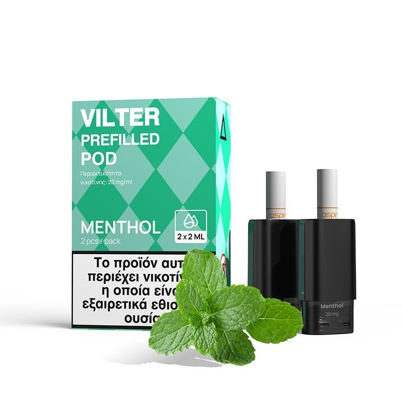 Aspire Vilter Prefilled Pod 2ml 20mg - Menthol - 2 Τεμάχια (Πακέτο)