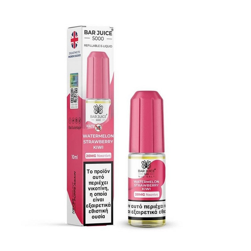 Bar Juice 5000 Nic Salts - Watermelon Strawberry Kiwi - 10ml - 20mg