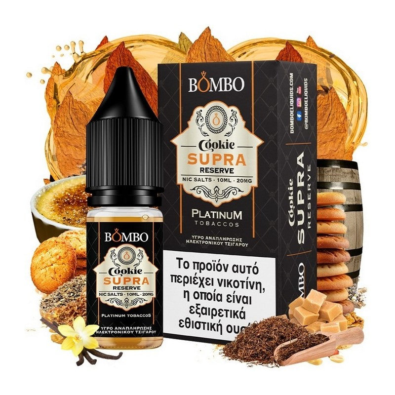 Bombo Platinum Tobaccos Nic Salts - Cookie Supra Reserve 10ml - 20mg