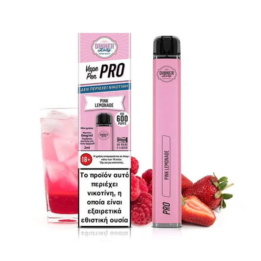 Dinner Lady - Vape Pen Pro 2ml Disposable Kit 0mg - Pink Lemonade