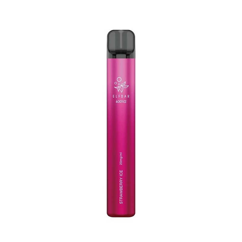 Elf Bar 600 V2 - 2ml 600 Puffs Disposable Kit 20mg - Strawberry Ice