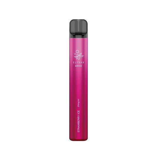Elf Bar 600 V2 - 2ml 600 Puffs Disposable Kit 20mg - Strawberry Ice