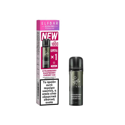 Elf Bar Elfa Pro V2 Προγεμισμένη Κάψουλα 2ml 20mg - Strawberry Raspberry Cherry Ice