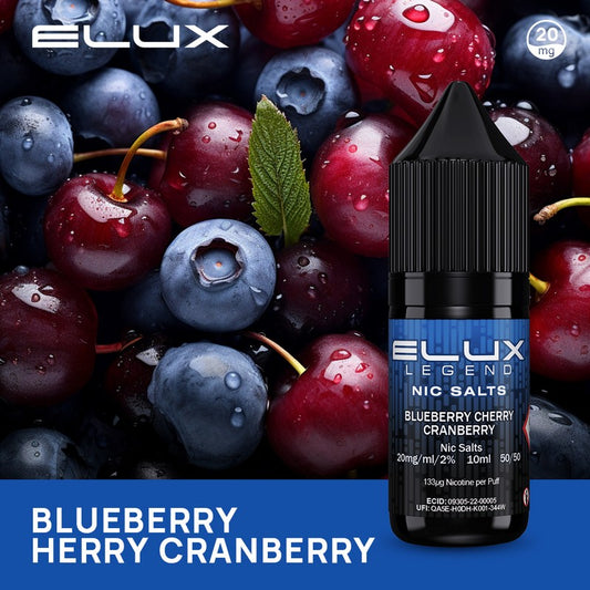 Elux Legend Nic Salts - Blueberry Cherry Cranberry 10ml - 20mg