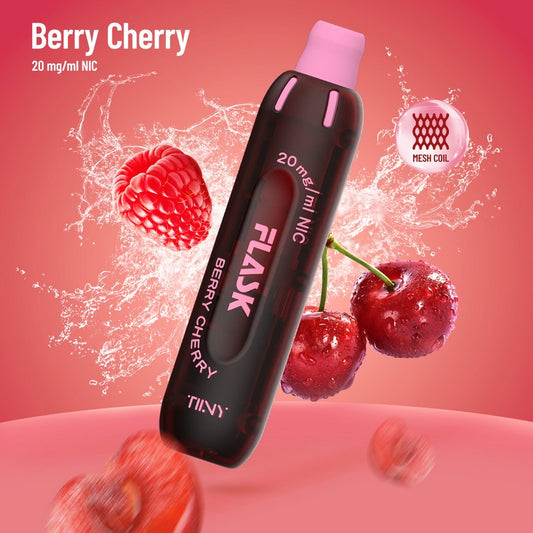Flask Tiiny 2ml 600 Puffs Disposable Kit 20mg - Berry Cherry