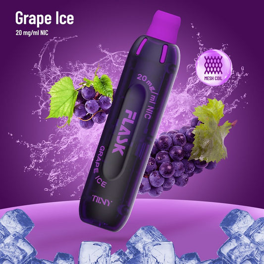 Flask Tiiny 2ml 600 Puffs Disposable Kit 20mg - Grape Ice