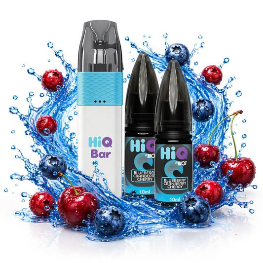 HiQ Bar 24K Refillable Disposable + 2x10ml 20mg - Blueberry Cranberry Cherry