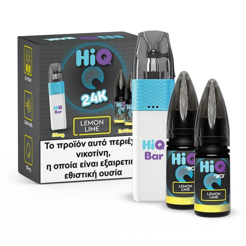 HiQ Bar 24K Refillable Disposable + 2x10ml 20mg - Lemon Lime