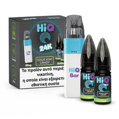 HiQ Bar 24K Refillable Disposable + 2x10ml 20mg - Sour Kiwi Candy
