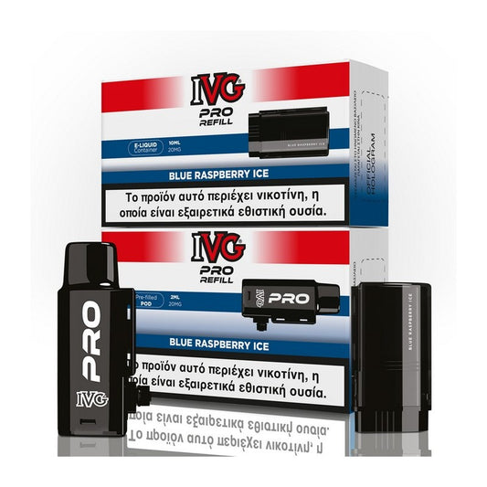 IVG Pro Refill 2ml+10ml 10000 Puffs Prefilled Pod 20mg - Blue Raspberry