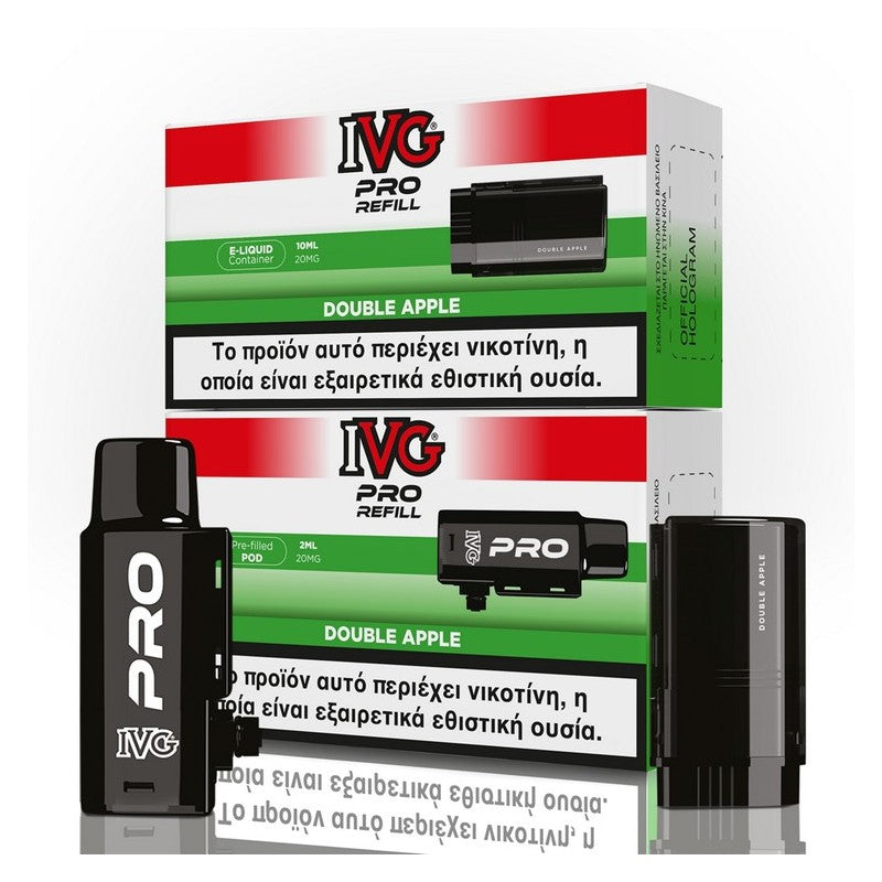 IVG Pro Refill 2ml+10ml 10000 Puffs Prefilled Pod 20mg - Double Apple