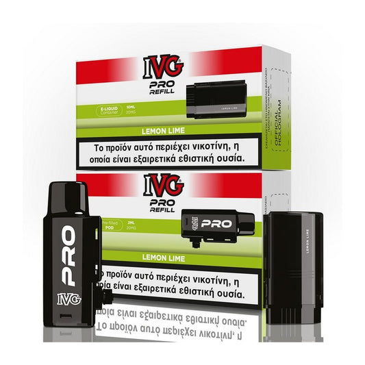 IVG Pro Refill 2ml+10ml 10000 Puffs Prefilled Pod 20mg - Lemon Lime