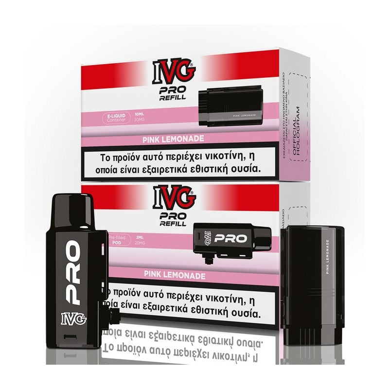 IVG Pro Refill 2ml+10ml 10000 Puffs Prefilled Pod 20mg - Pink Lemonade