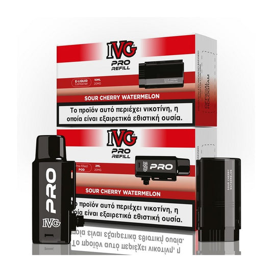 IVG Pro Refill 2ml+10ml 10000 Puffs Prefilled Pod 20mg - Sour Cherry Watermelon