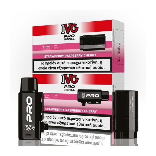 IVG Pro Refill 2ml+10ml 10000 Puffs Prefilled Pod 20mg - Strawberry Raspberry Cherry