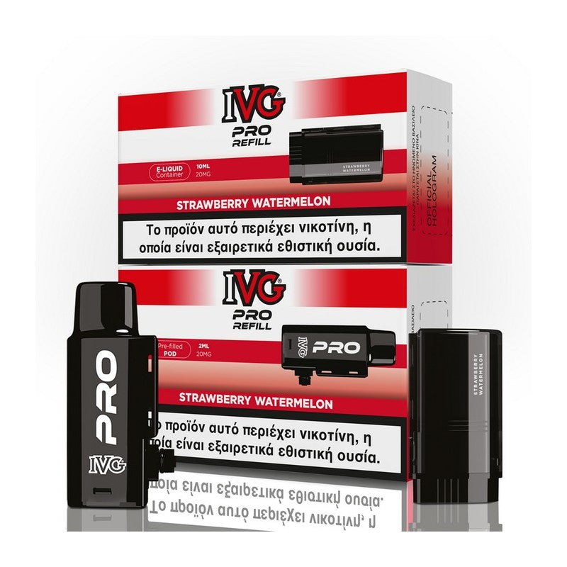 IVG Pro Refill 2ml+10ml 10000 Puffs Prefilled Pod 20mg - Strawberry Watermelon
