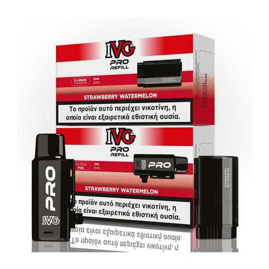 IVG Pro Refill 2ml+10ml 10000 Puffs Prefilled Pod 20mg - Strawberry Watermelon