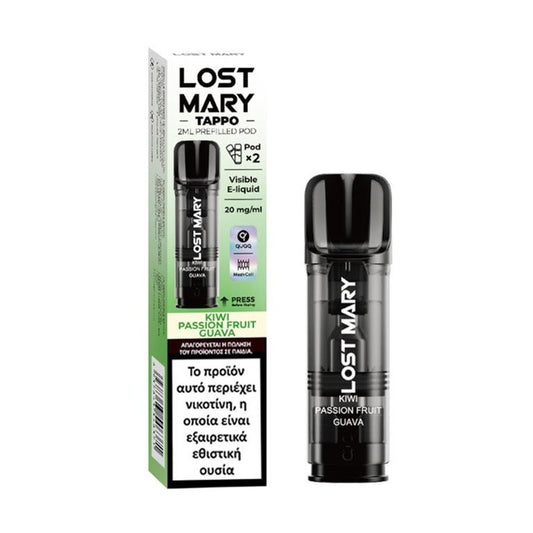 Lost Mary Tappo Pod Προγεμισμένη Κάψουλα 2ml 20mg - Kiwi Passion Fruit Guava - 2 Τεμάχια