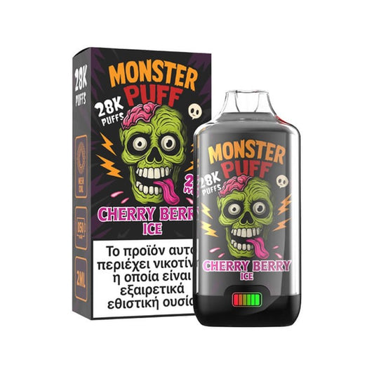 Monster Puff 28K 2ml + 2x10ml Disposable Kit 20mg - Cherry Berry Ice