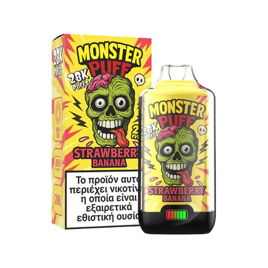 Monster Puff 28K 2ml + 2x10ml Disposable Kit 20mg - Strawberry Banana