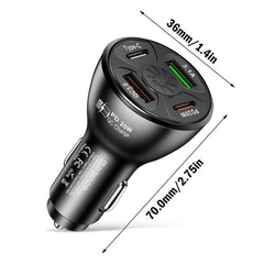 PD 20W Φορτιστής Αναπτήρα Αυτοκινήτου USB με 4 Θύρες