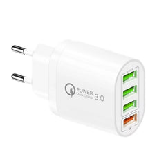 Power Quick Charge 3.0 3.1A 5V Φορτιστής Τοίχου USB Με 4 Θύρες BK385 (White)