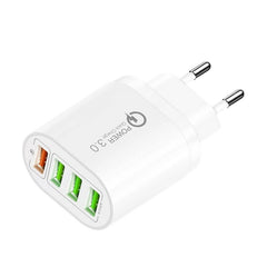 Power Quick Charge 3.0 3.1A 5V Φορτιστής Τοίχου USB Με 4 Θύρες BK385 (White)