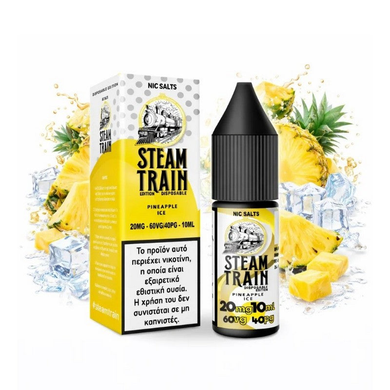 Steam Train Disposable Edition Nic Salts - Pineapple Ice 10ml - 20mg
