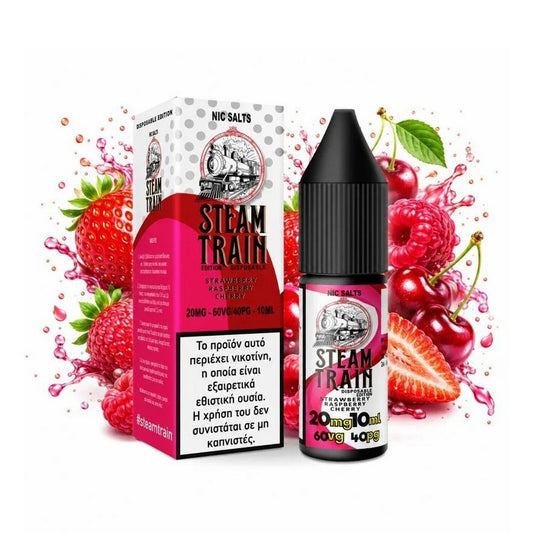 Steam Train Disposable Edition Nic Salts - Strawberry Raspberry Cherry 10ml - 20mg