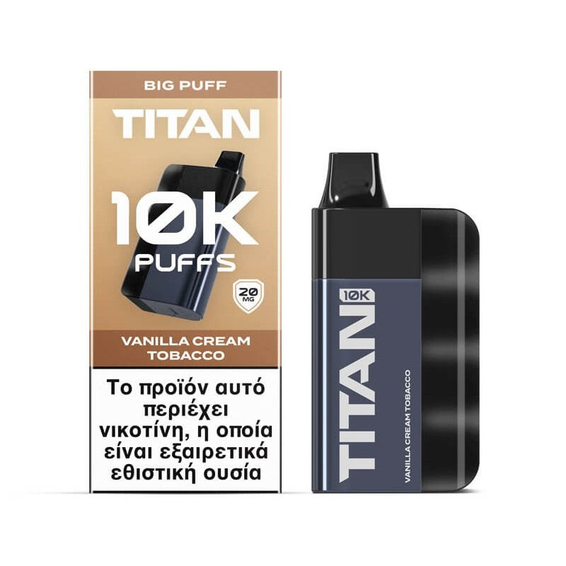 Titan 10k 8x2ml 10000 Puffs Disposable Kit 20mg - Vanilla Cream Tobacco